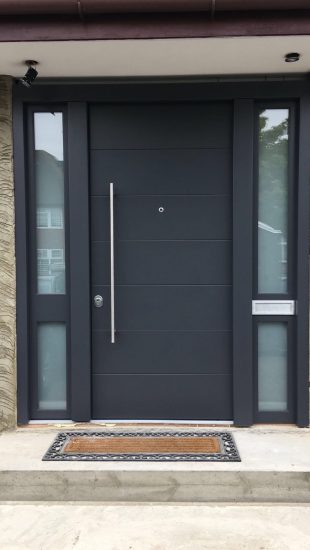 Fort Security Contemporary Entrance Door With 2 Glazed Side Panels