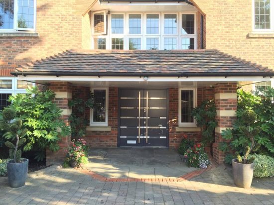 Fort Security Contemporary Front Entrance With Horizontal Glazed Glass