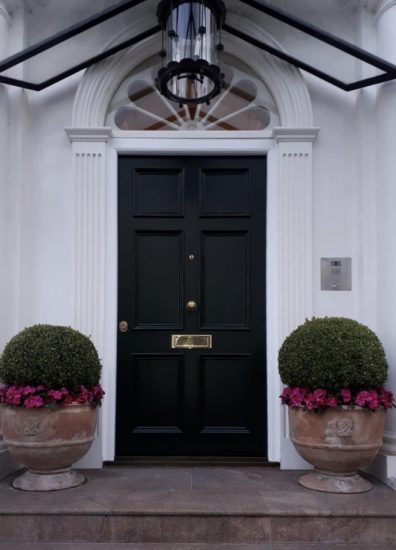 Fort Security Front Door In Matte Black And Decorative Transom 2