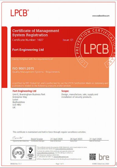 Certificate Of Management System Registration Fort Engineering Lpcb